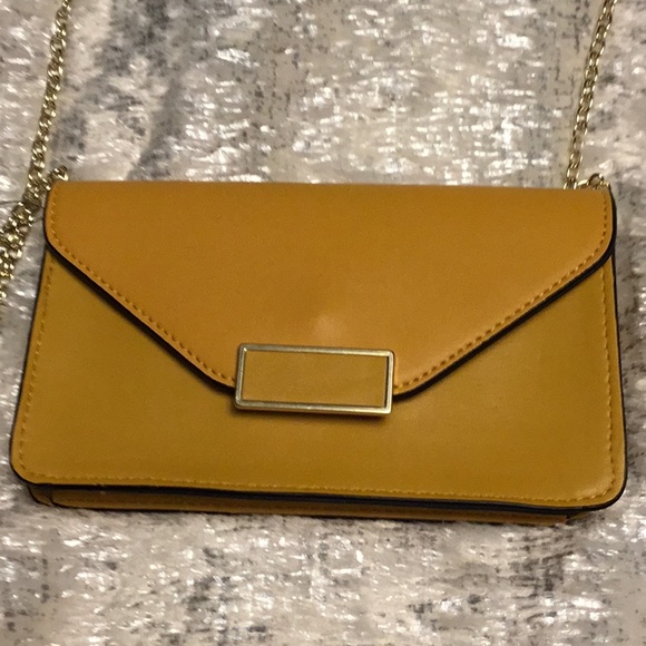 Yellow Envelope Clutch with Metallic Detail - Picture 3 of 6